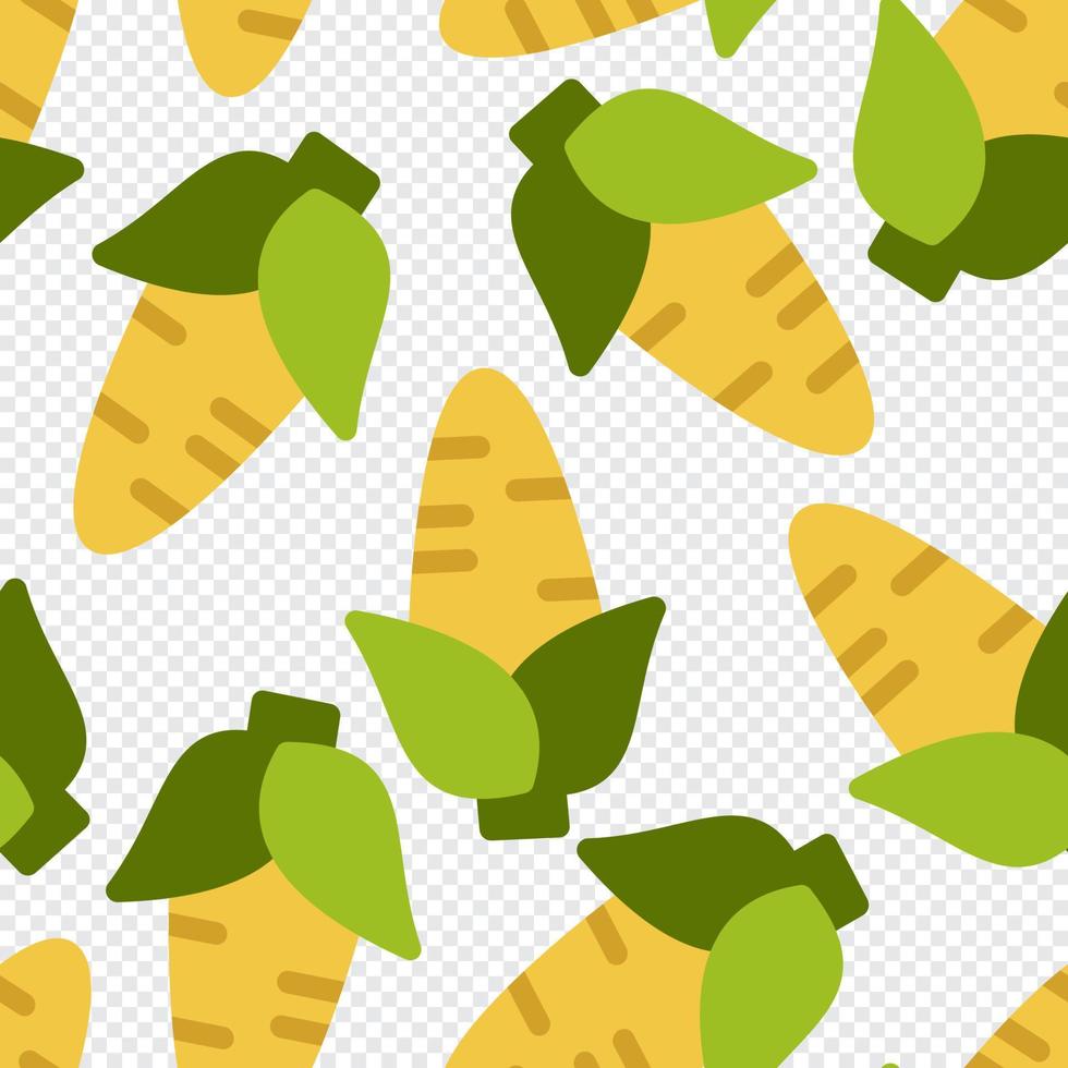 Corn seamless pattern cute background. Vector cute corns seamless pattern isolated. Corn seamless background. Vector illustration