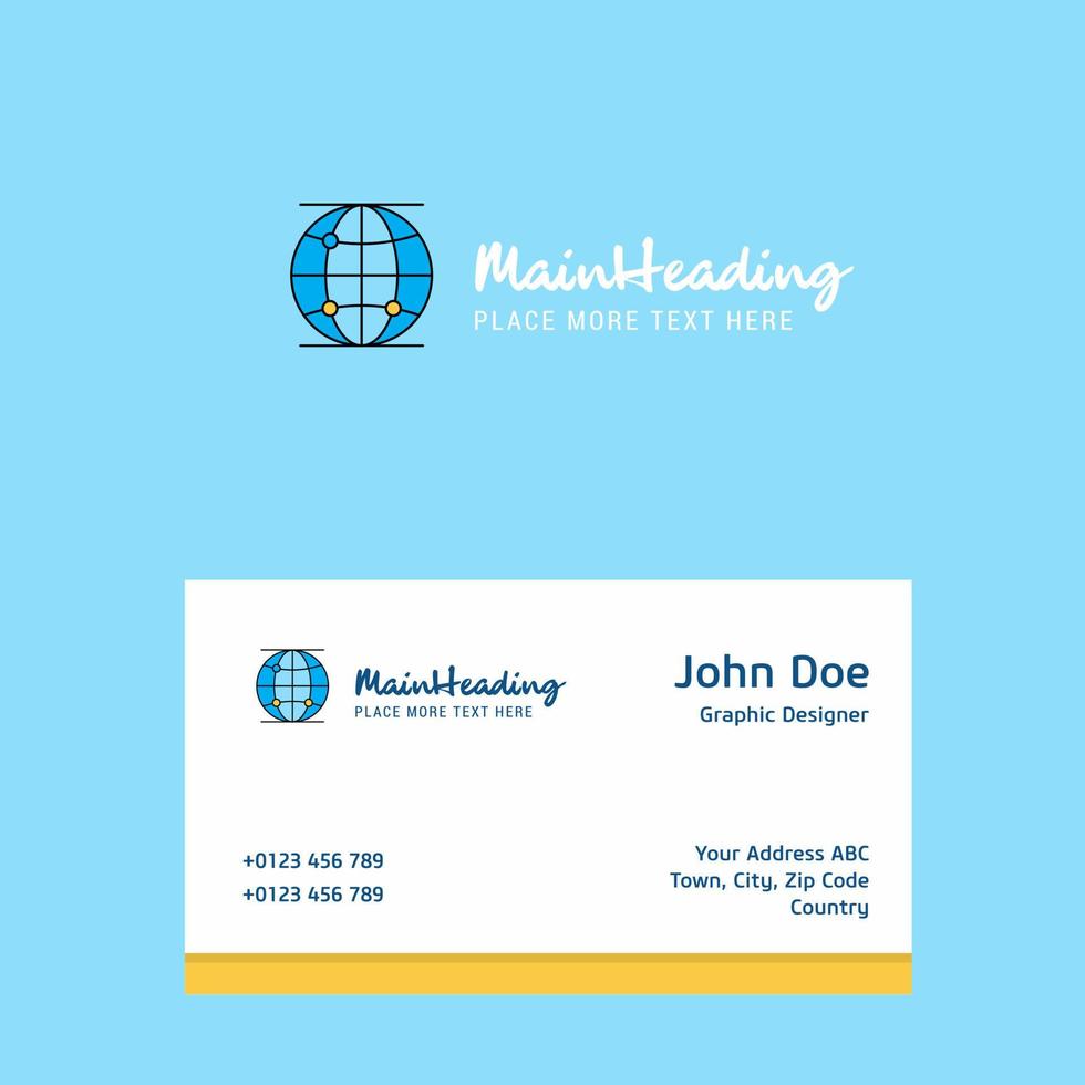 Globe logo Design with business card template Elegant corporate identity Vector