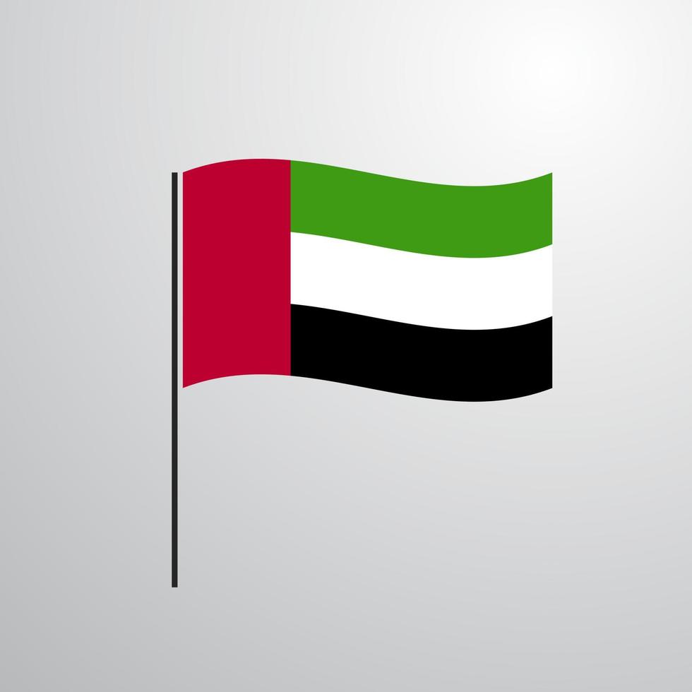 bandera ondeante de los emiratos árabes unidos vector