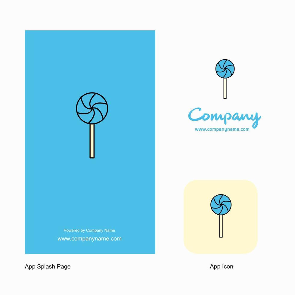 Lollypop Company Logo App Icon and Splash Page Design Creative Business App Design Elements vector