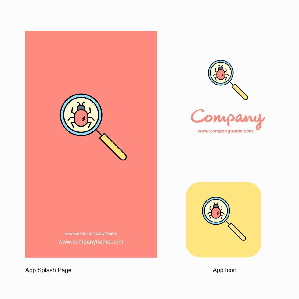Search bug Company Logo App Icon and Splash Page Design Creative Business App Design Elements vector