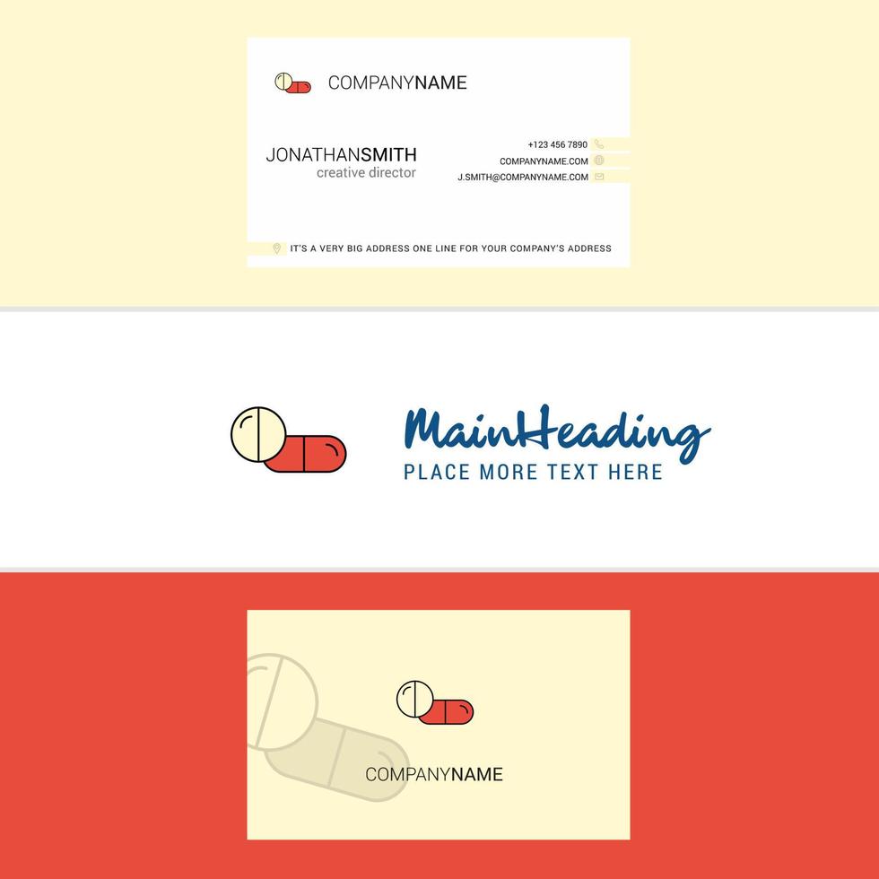 Beautiful Medicine Logo and business card vertical Design Vector