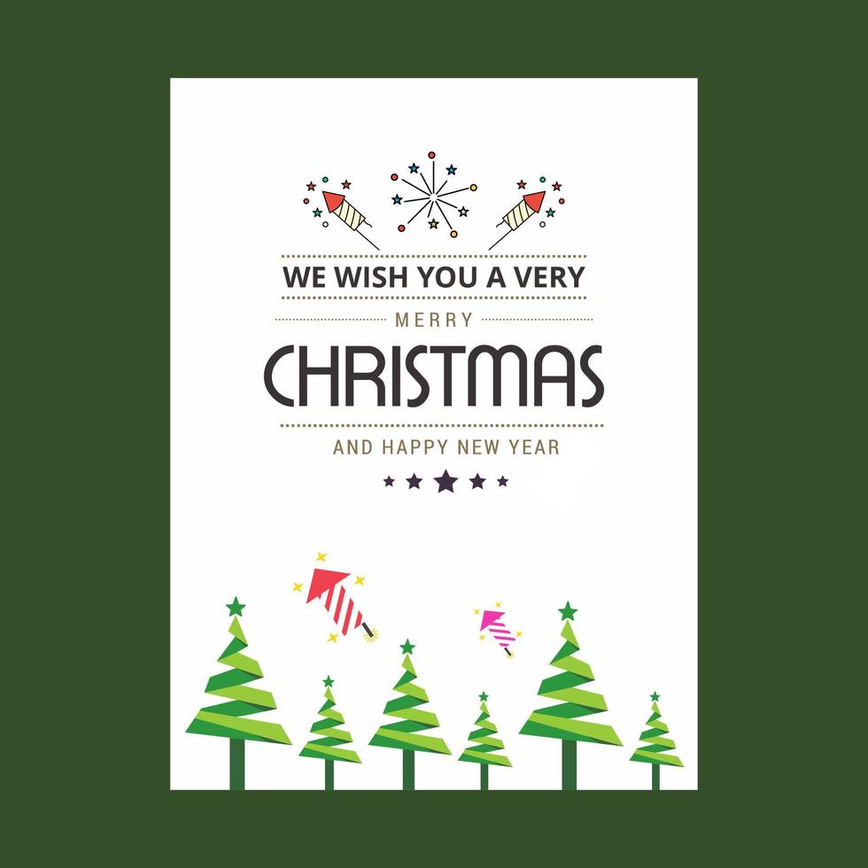 Christmas card design with elegant design and green background vector