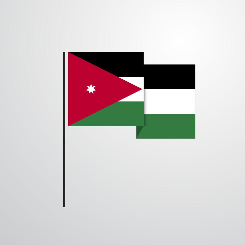 Jordan waving Flag design vector