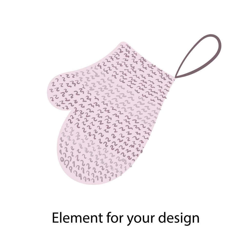 Mitten for washing. Natural bath accessories. Bast. vector illustration on a white background. Element for your design.