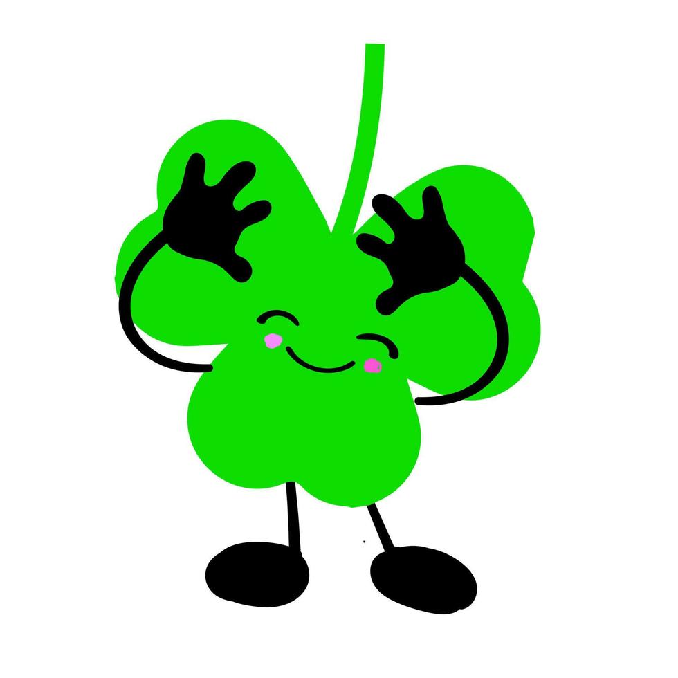 shamrock character. Cute oist clover on a white background. St. patrick's day. vector