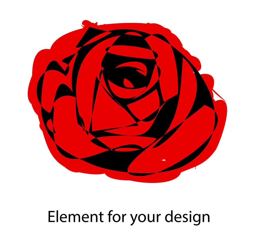 Red rose is careless. Vector illustration isolated on a white background..