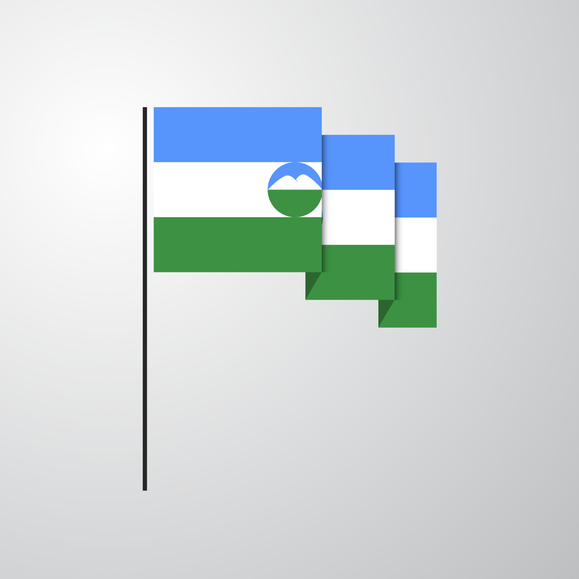 Kabardino Balkaria waving Flag creative background 14305452 Vector Art ...