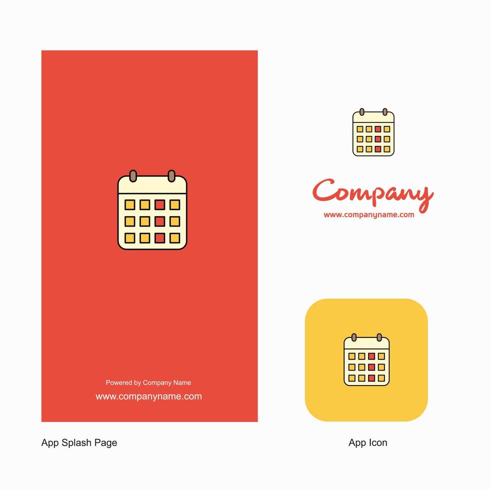 Calendar Company Logo App Icon and Splash Page Design Creative Business App Design Elements vector