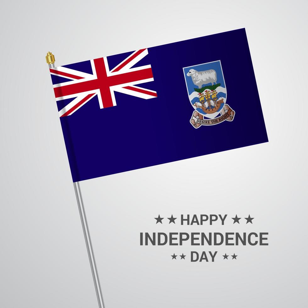 Falkland Islands Independence day typographic design with flag vector