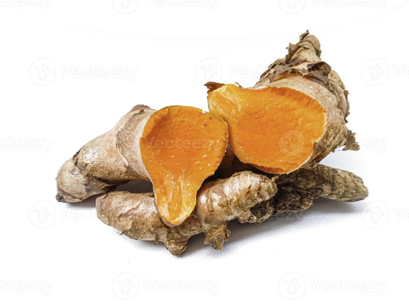 Turmeric on white background photo