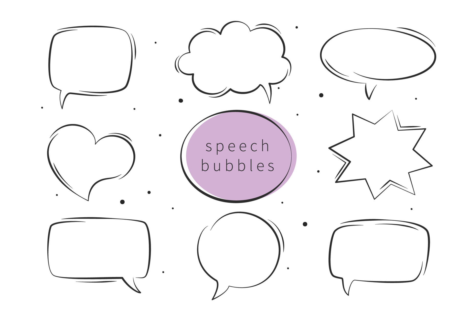 Speech bubbles different shapes for text, chat, message element. Vector ...