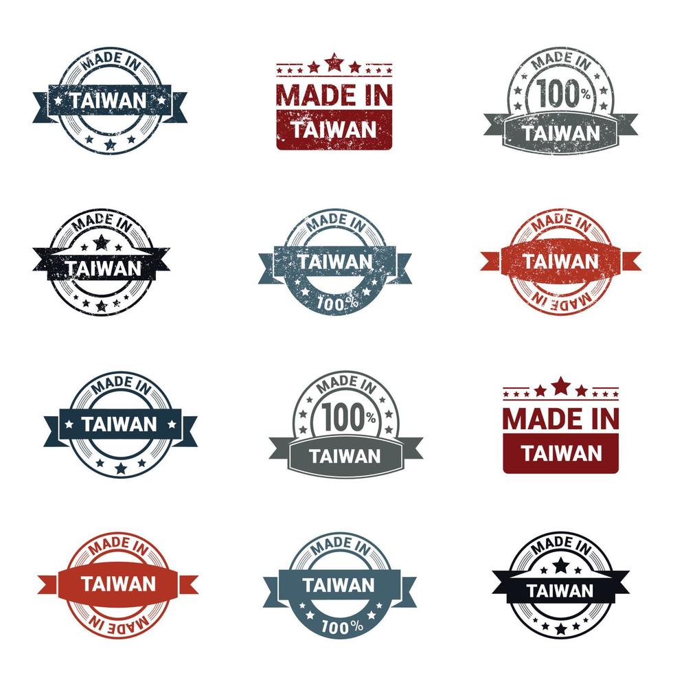 Taiwan stamp design set vector