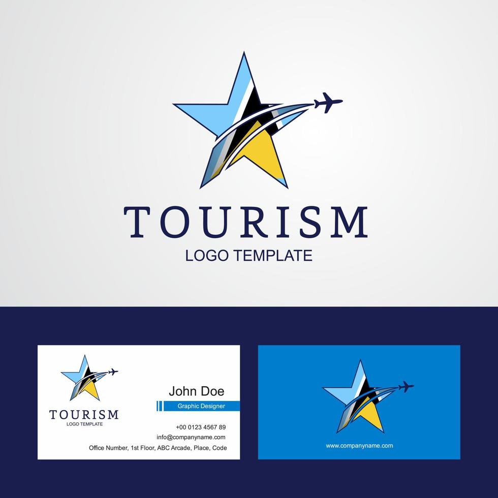 Travel Saint Lucia flag Creative Star Logo and Business card design vector