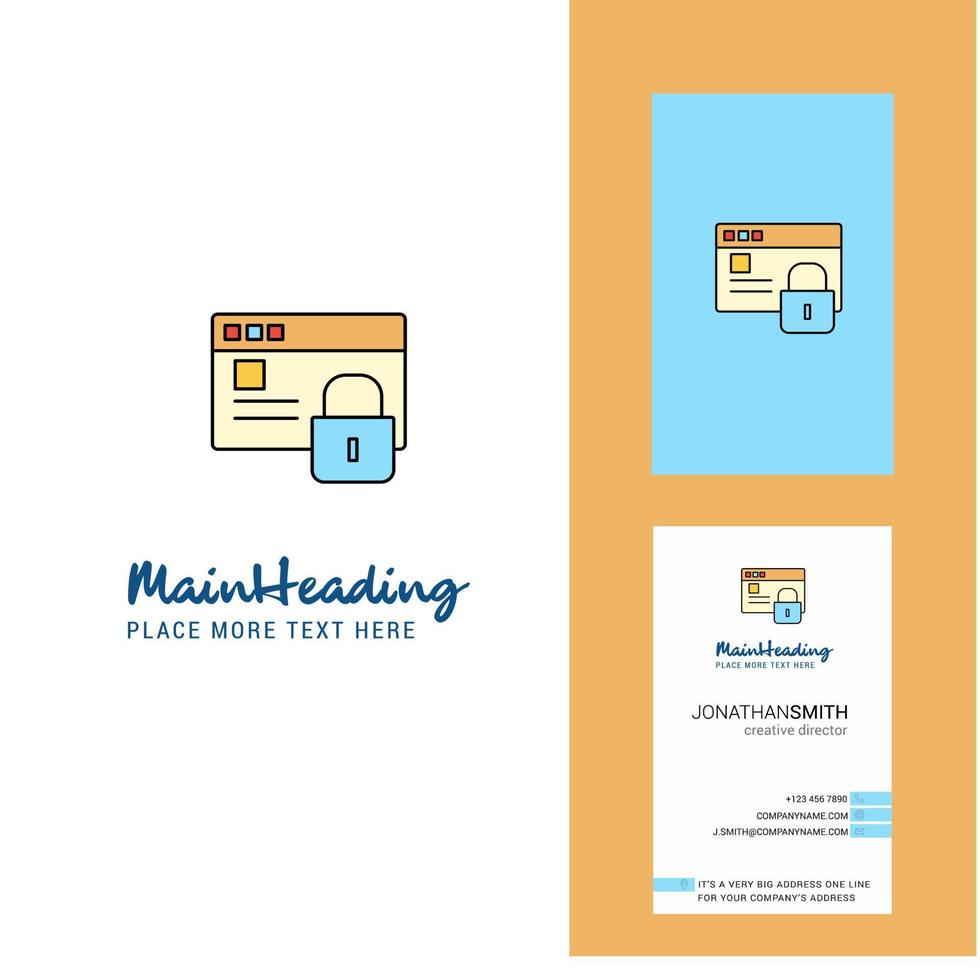 Protected website Creative Logo and business card vertical Design Vector