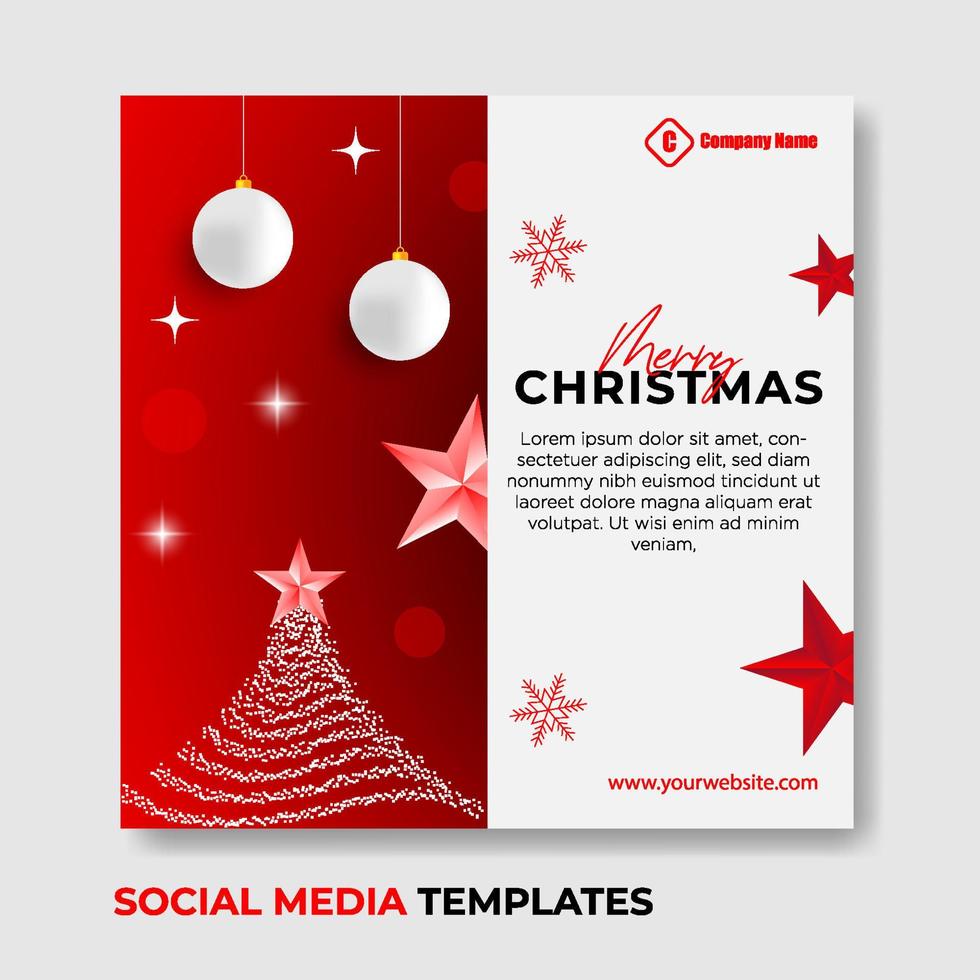 social media post merry christmas vector