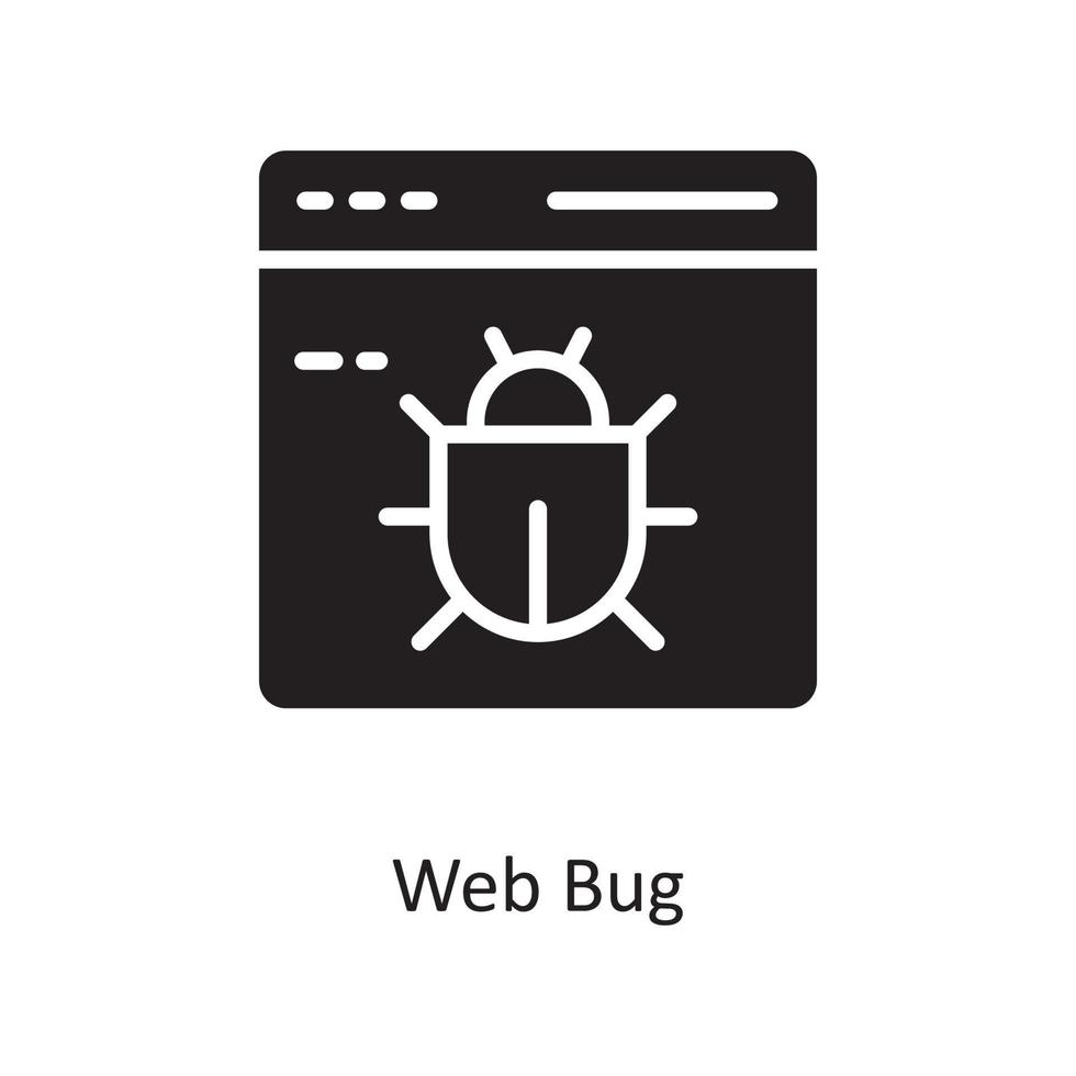 Web Bug Vector Solid Icon Design illustration. Cloud Computing Symbol on White background EPS 10 File