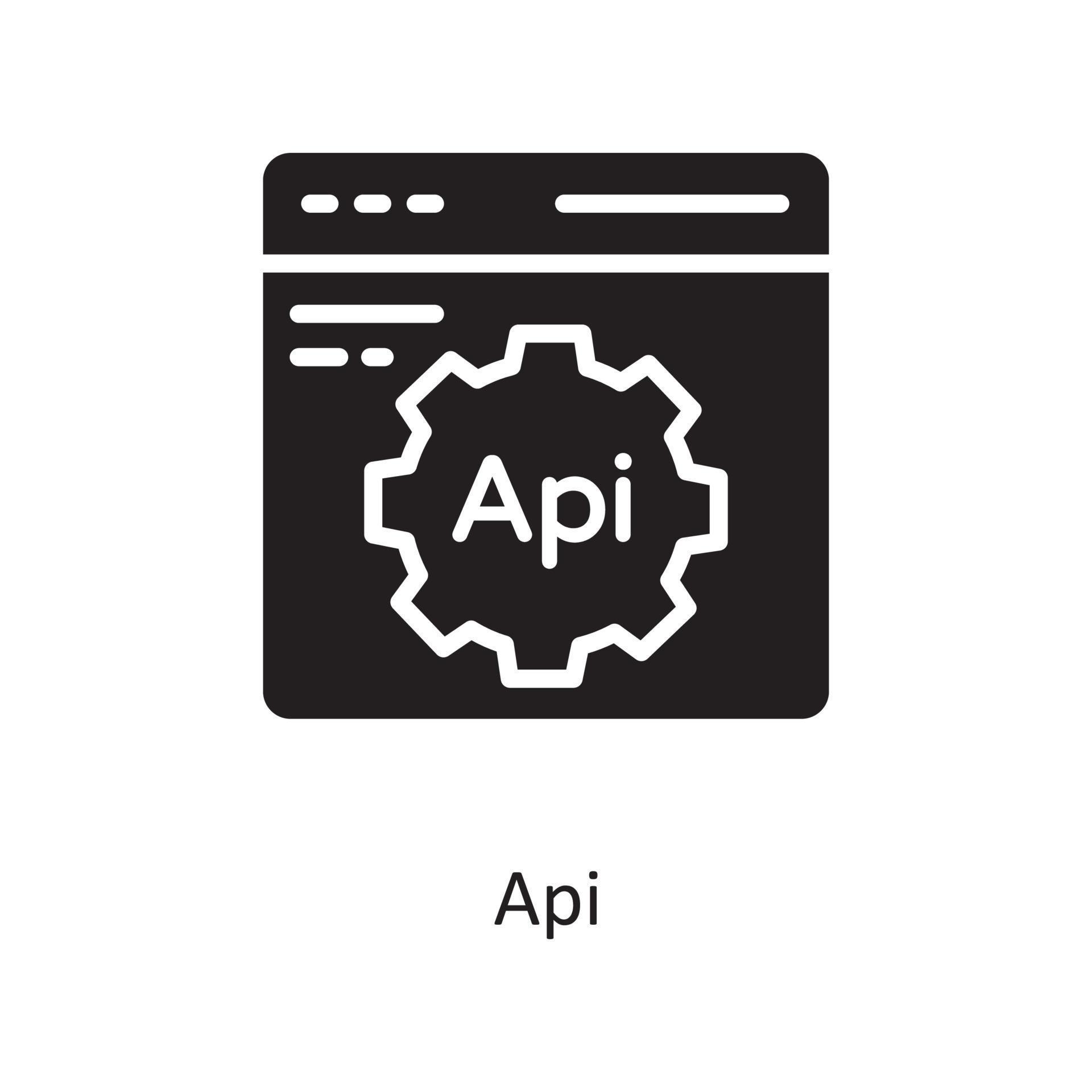 API Vector Solid Icon Design illustration. Cloud Computing Symbol on ...