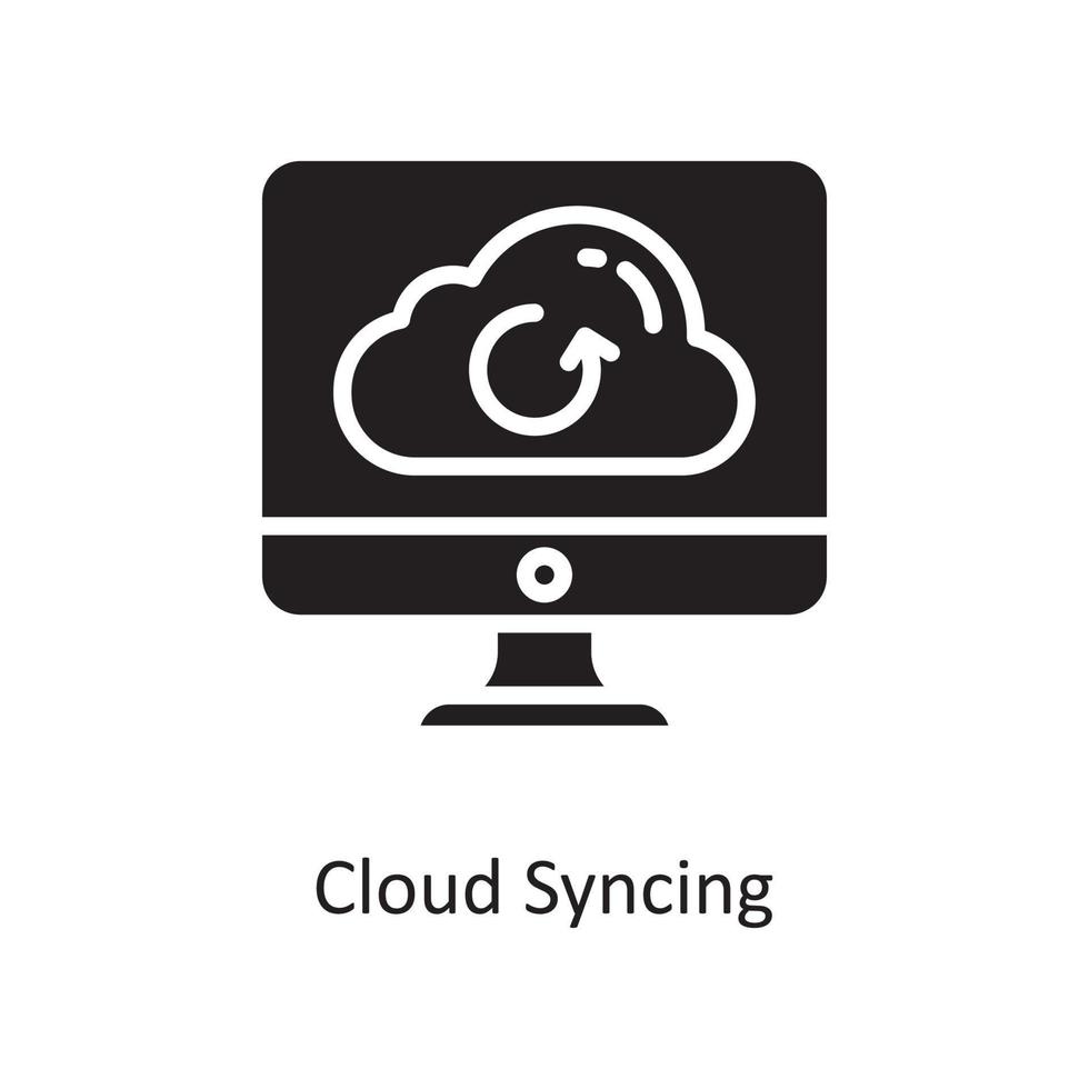 Cloud Syncing Vector Solid Icon Design illustration. Cloud Computing Symbol on White background EPS 10 File