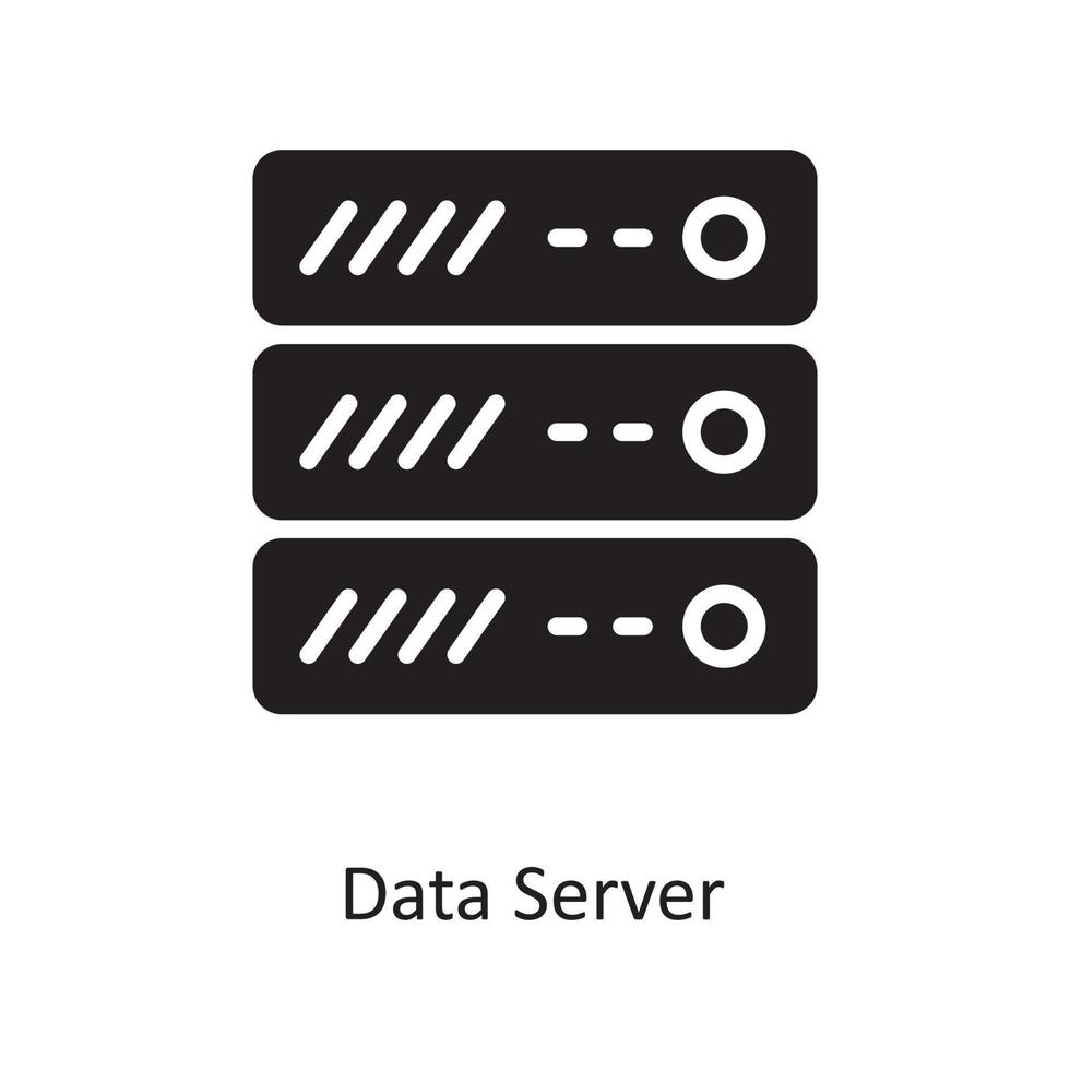 Data Server Vector Solid Icon Design illustration. Cloud Computing Symbol on White background EPS 10 File