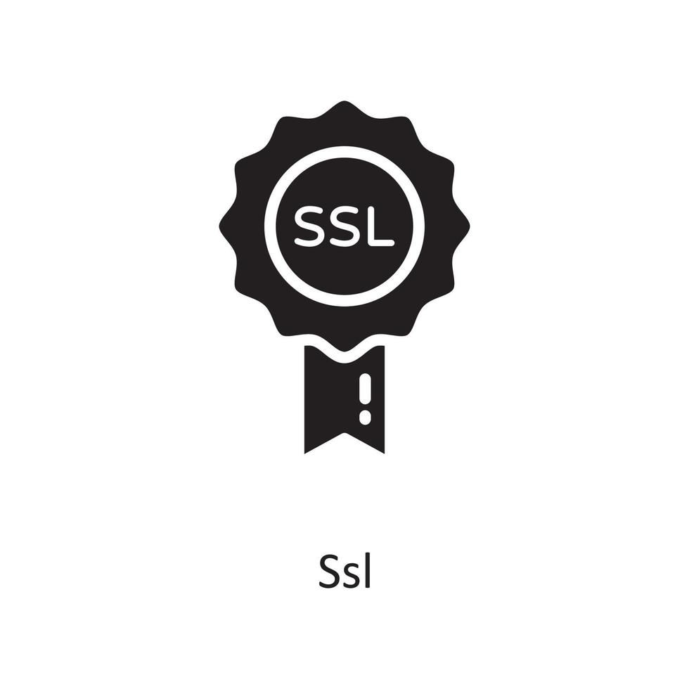 ilustración de diseño de icono sólido de vector ssl. símbolo de computación en la nube en el archivo eps 10 de fondo blanco