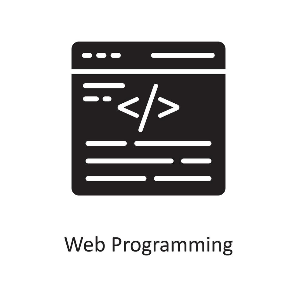 Web Programming Vector Solid Icon Design illustration. Cloud Computing Symbol on White background EPS 10 File