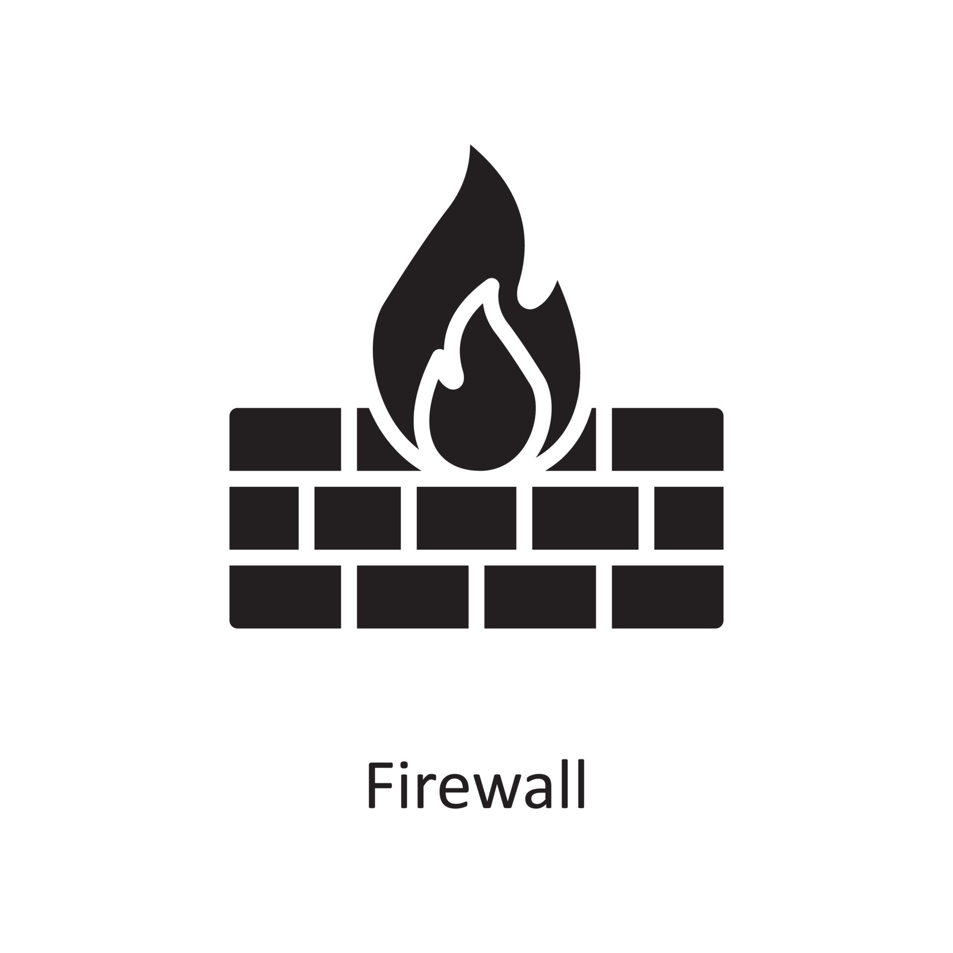 Firewall Vector Solid Icon Design illustration. Cloud Computing Symbol