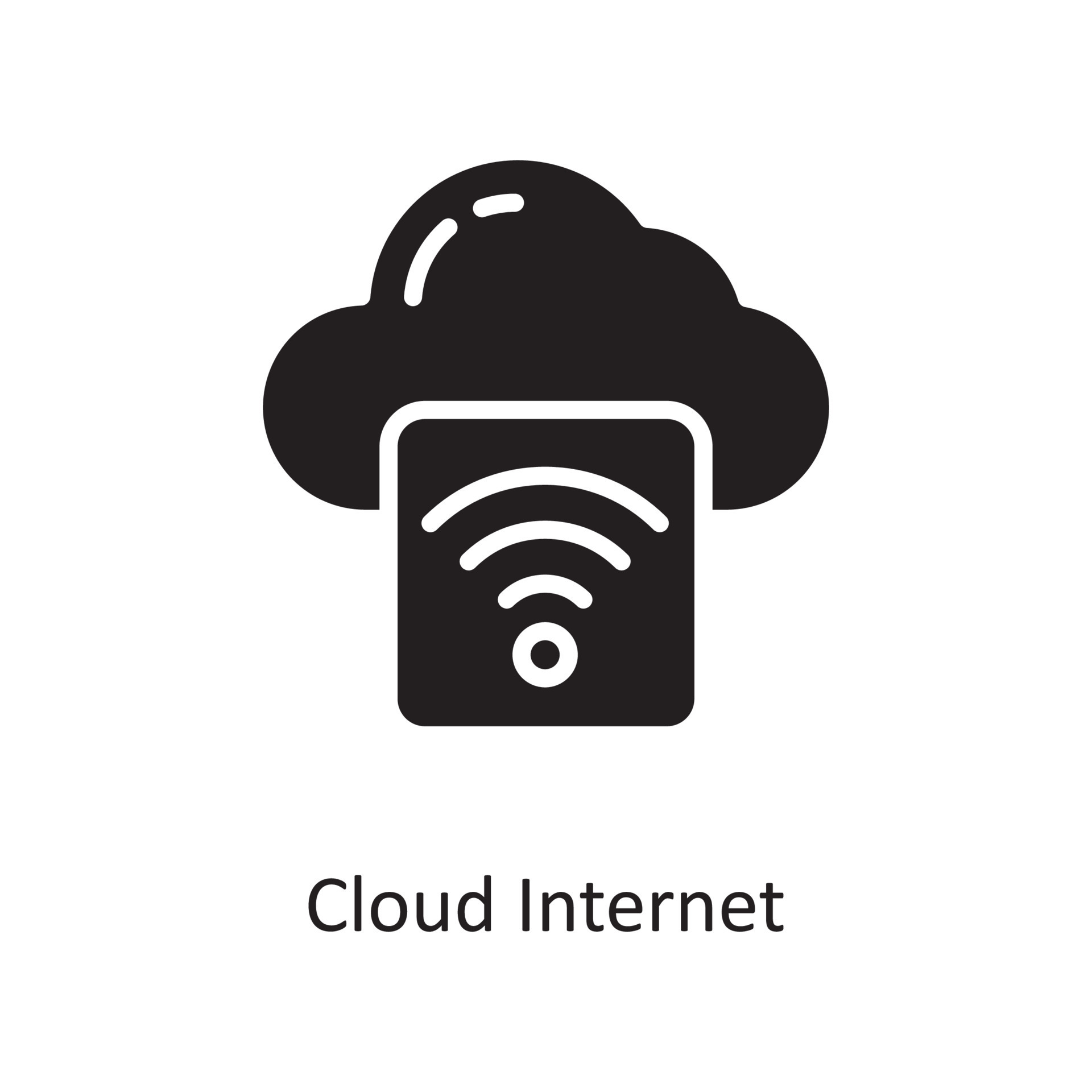 Cloud Internet Vector Solid Icon Design illustration. Cloud Computing ...