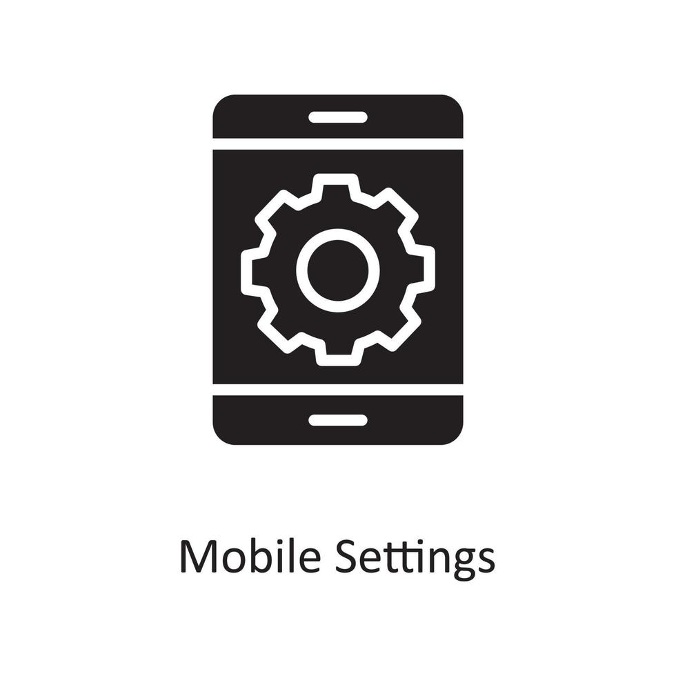 Mobile Settings Vector Solid Icon Design illustration. Cloud Computing Symbol on White background EPS 10 File
