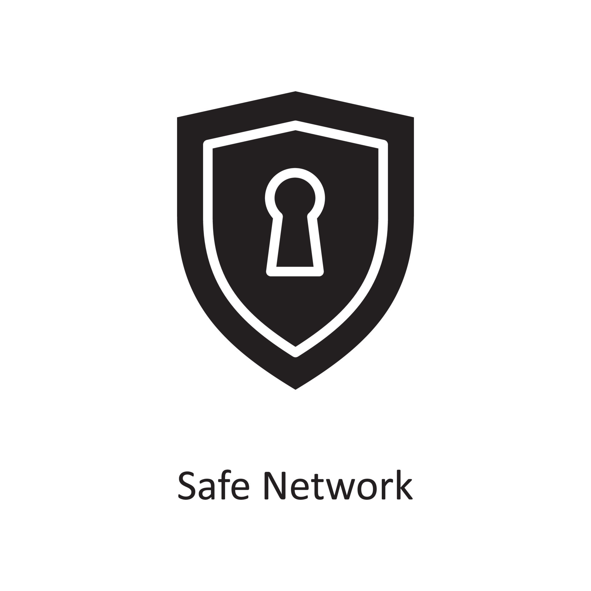 Safe Network Vector Solid Icon Design illustration. Cloud Computing