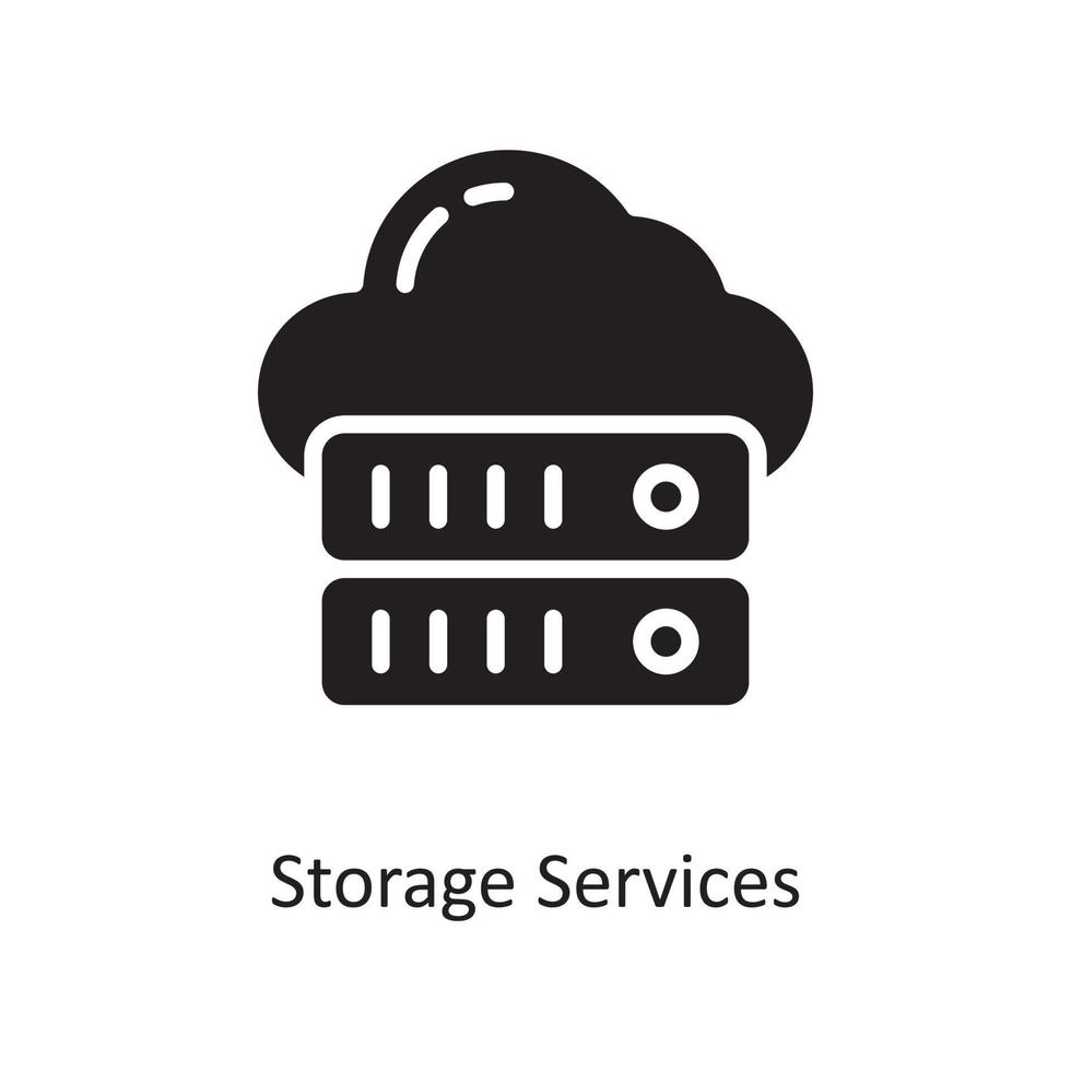 Storage Services Vector Solid Icon Design illustration. Cloud Computing Symbol on White background EPS 10 File