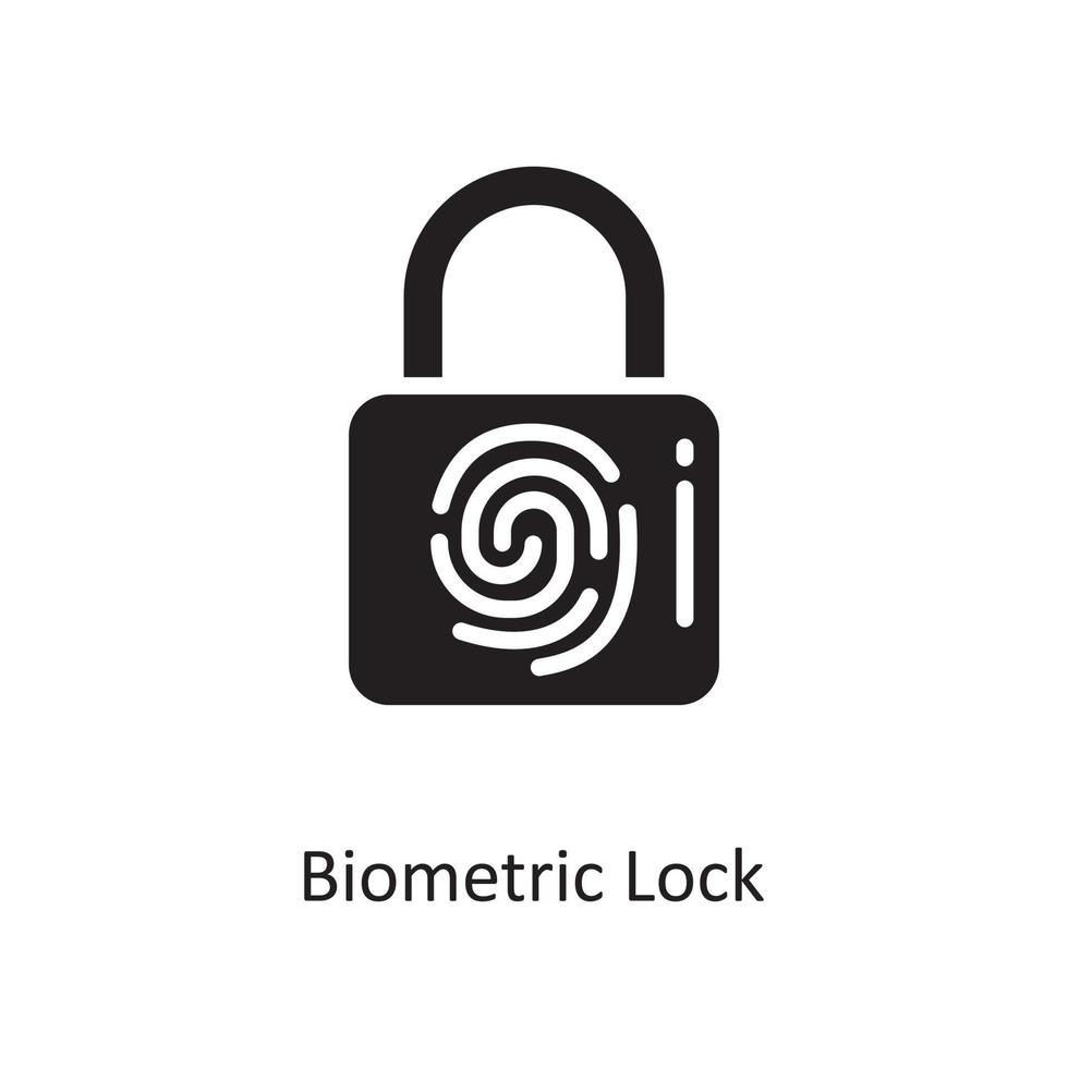 Biometric Lock Vector Solid Icon Design illustration. Cloud Computing Symbol on White background EPS 10 File