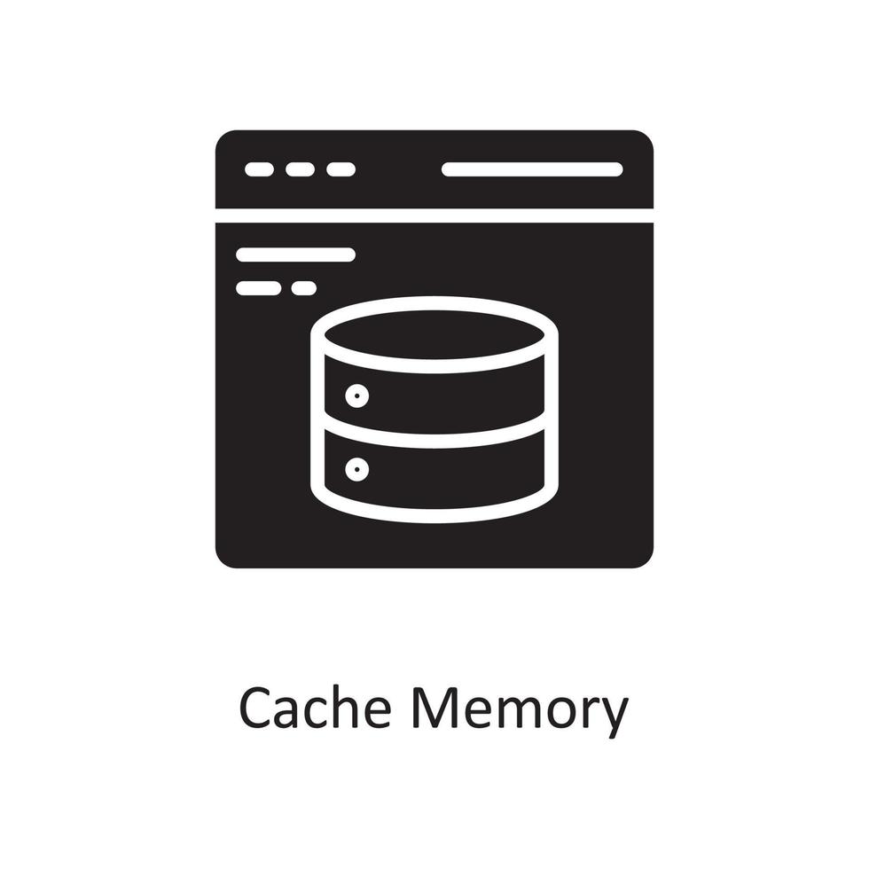 Cache Memory Vector Solid Icon Design illustration. Cloud Computing Symbol on White background EPS 10 File