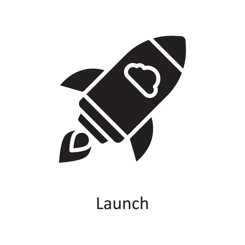 Launch Vector Solid Icon Design illustration. Cloud Computing Symbol on White background EPS 10 File