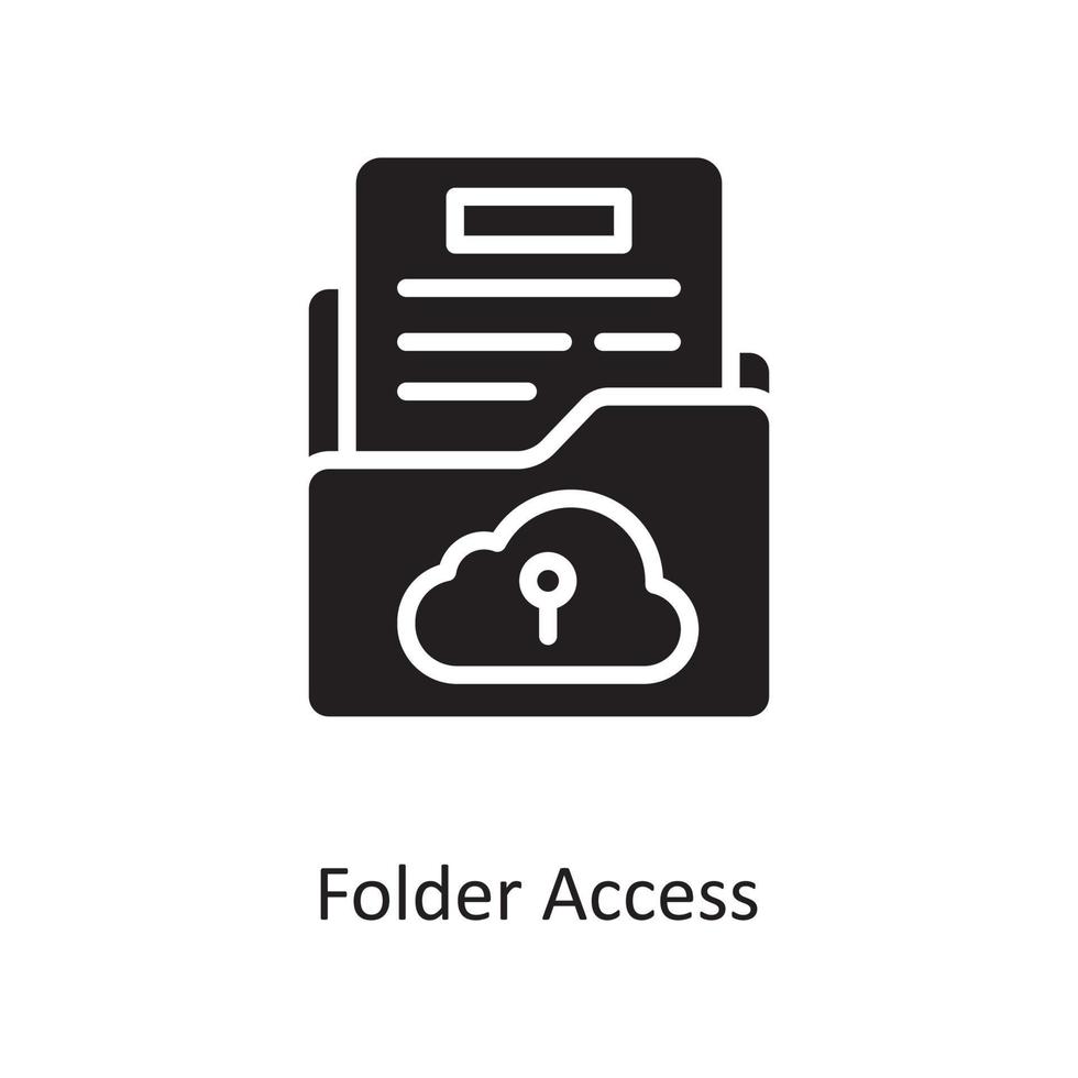 Folder Access Vector Solid Icon Design illustration. Cloud Computing Symbol on White background EPS 10 File