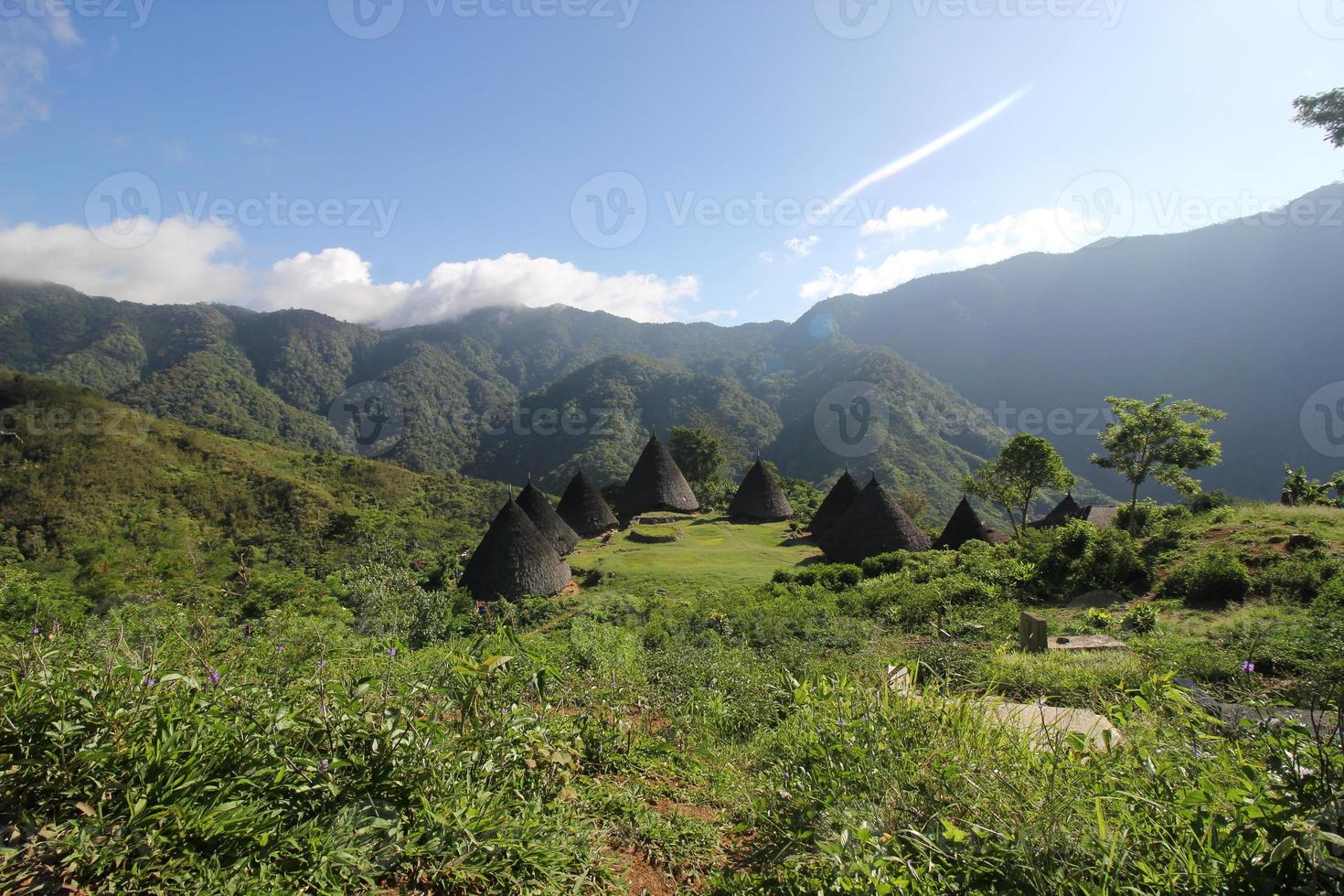 Wae Rebo village, Wae Rebo is an old Manggaraian village, situated in the pleasant, isolated mountain scenery. Feels fresh air and see the beautiful moment in Flores, Indonesia photo