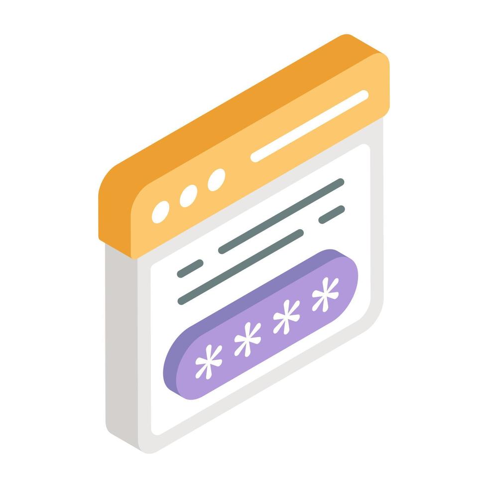 An editable design icon of web password vector