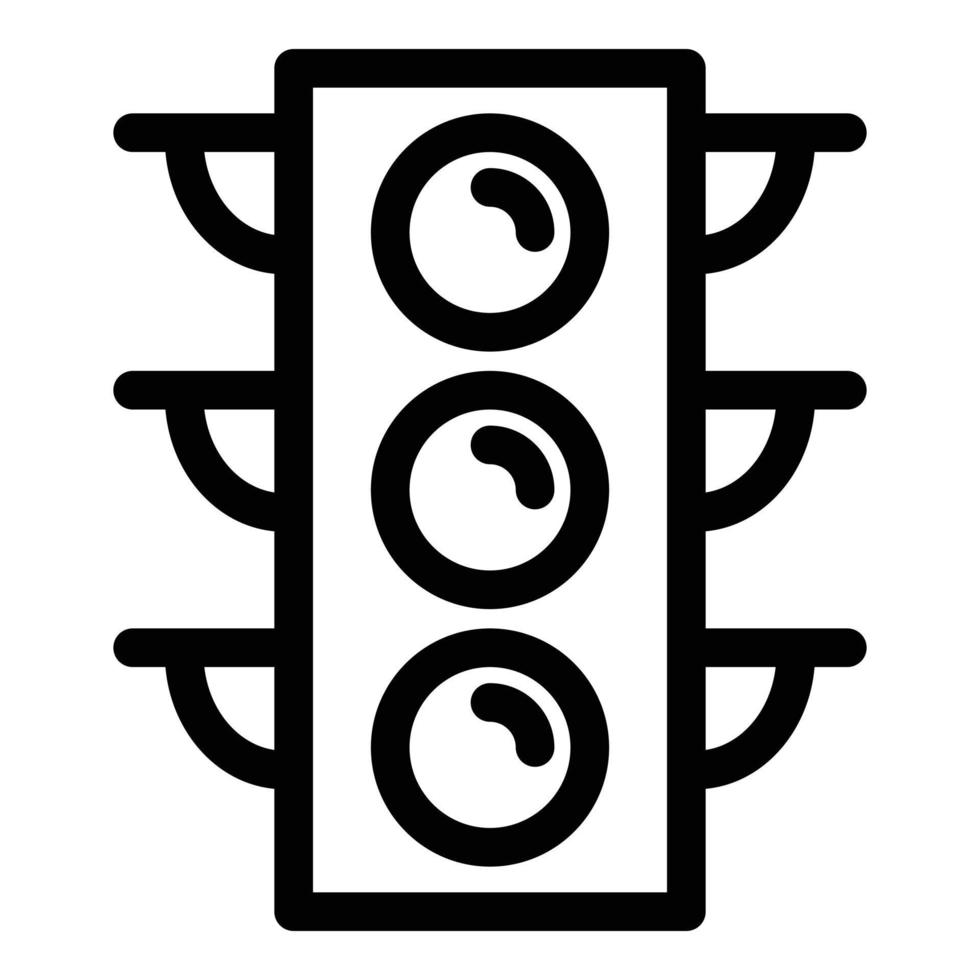 Traffic lights icon, outline style vector