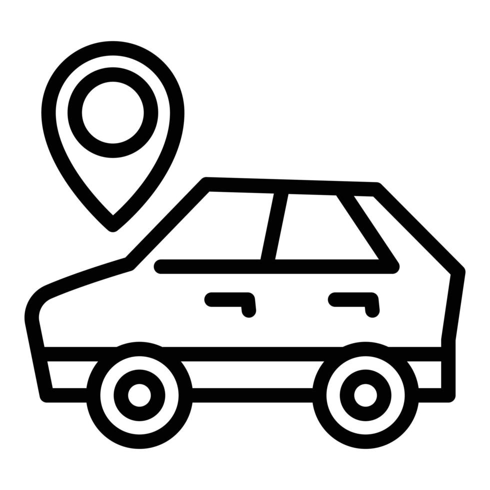 Location car sharing icon, outline style vector