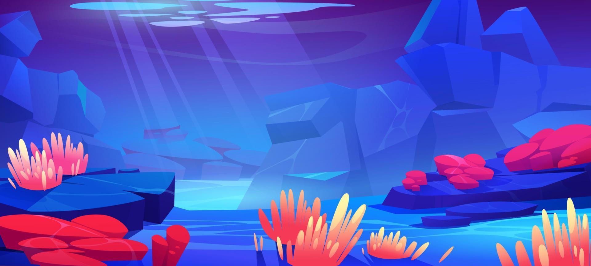 Underwater sea landscape with marine animals vector