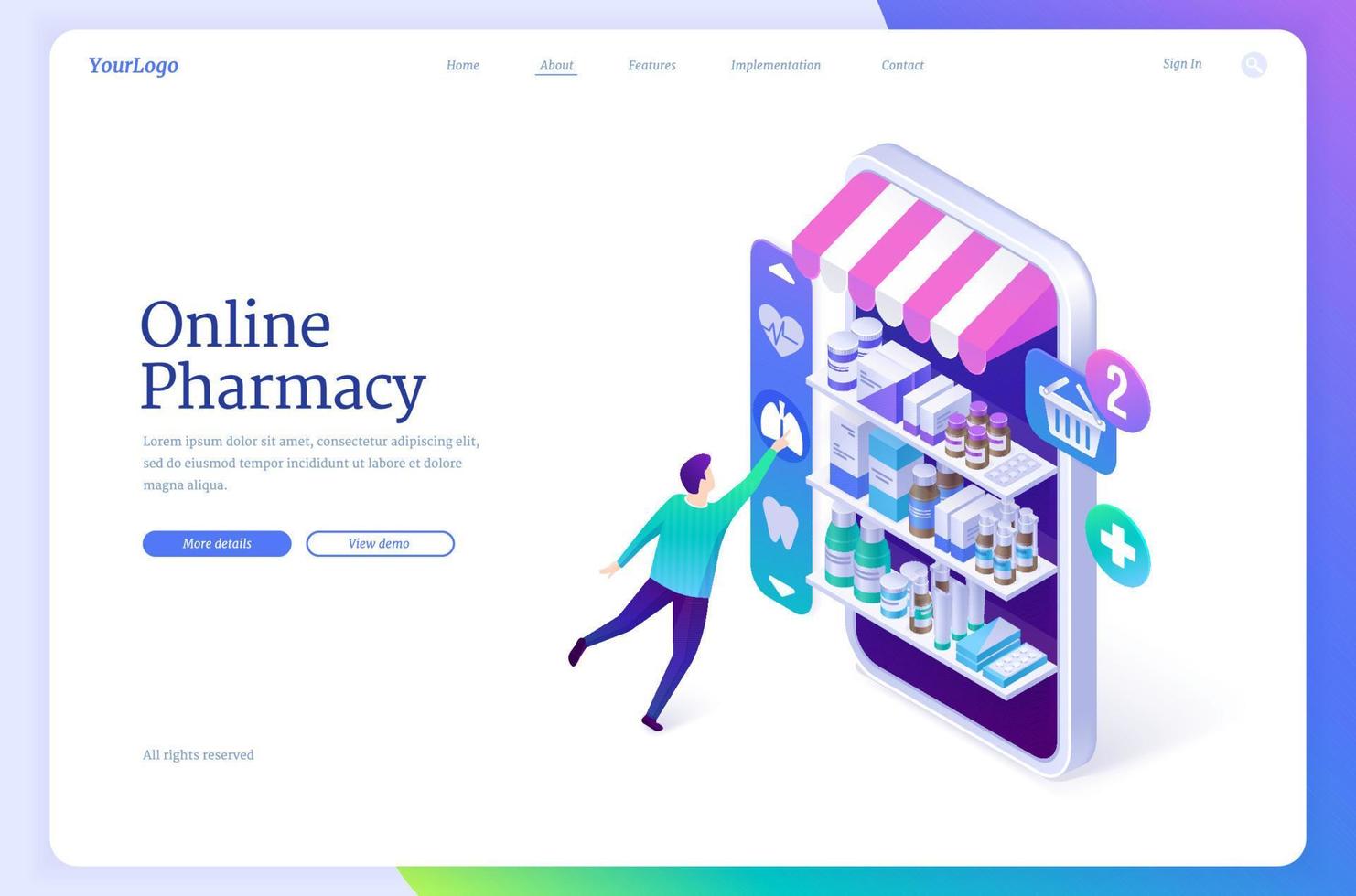 Vector banner of online pharmacy