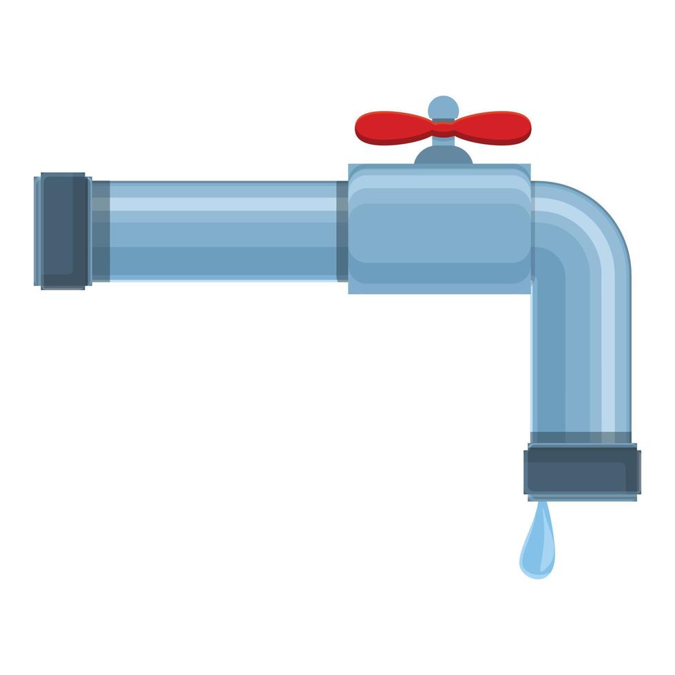 Water pipe tap icon, cartoon style vector