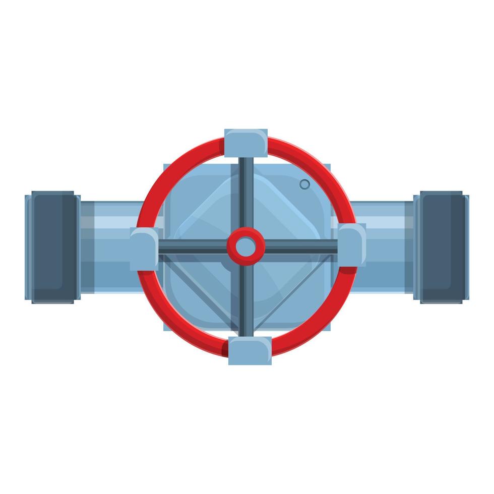 Control valve pipe icon, cartoon style vector