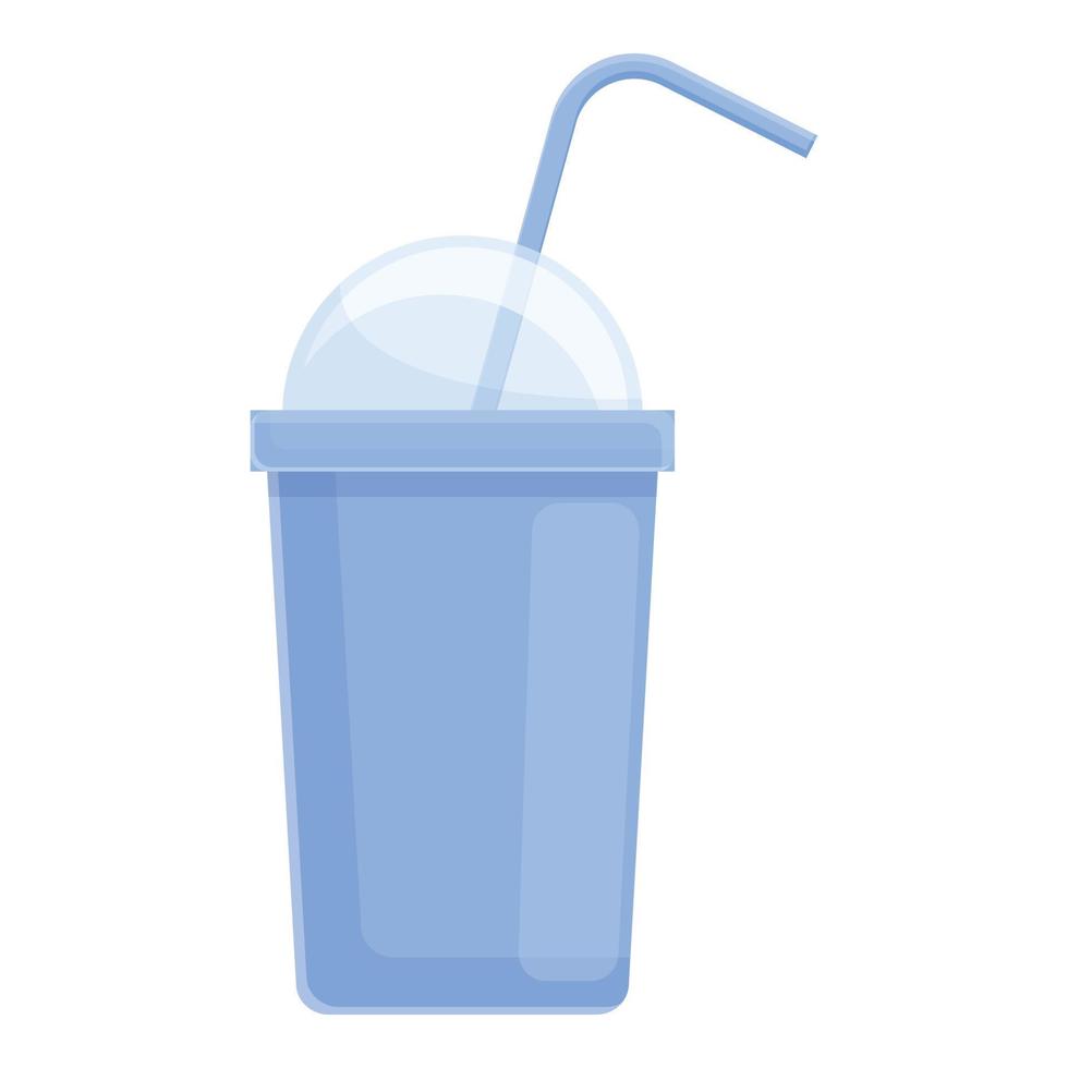 Biodegradable plastic cup icon, cartoon style vector