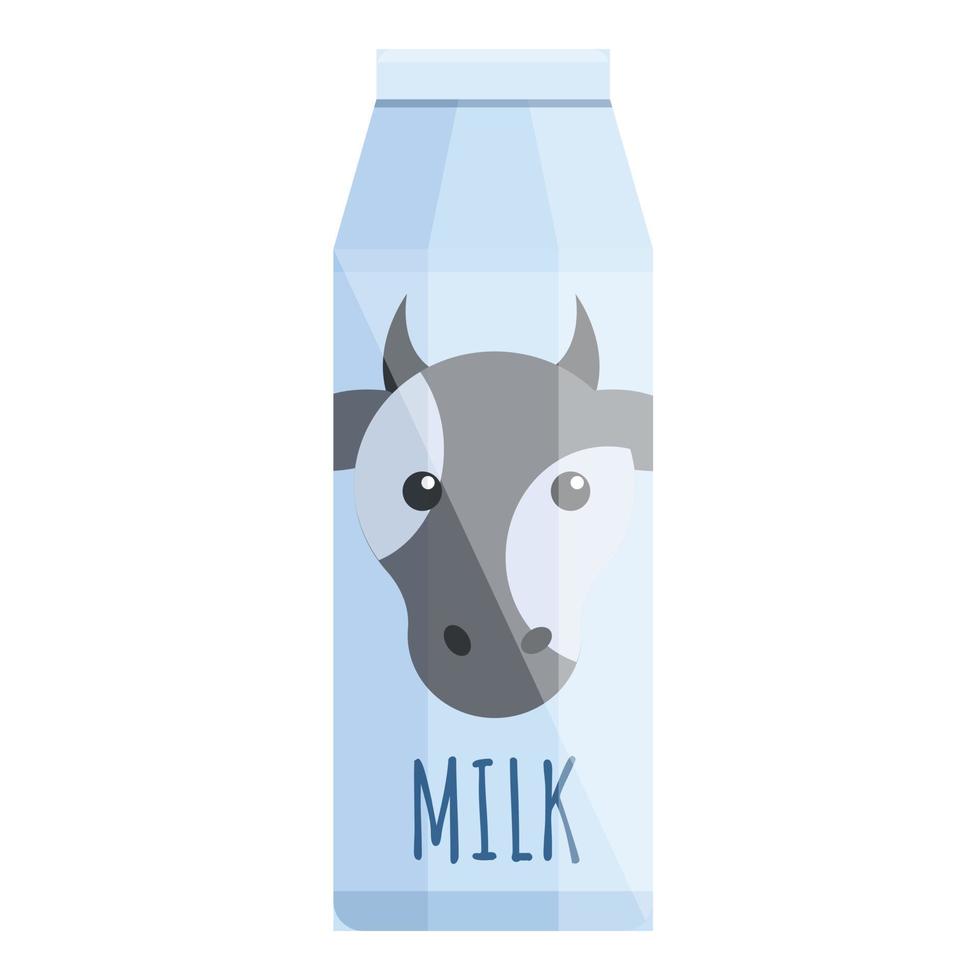 icono de paquete de leche, estilo de dibujos animados vector