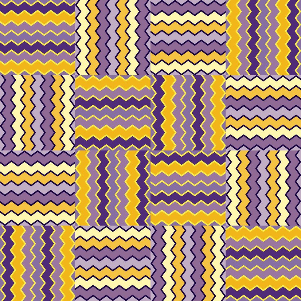 Zig zag stripes seamless pattern. Hand drawn wave lines mosaic ornament. vector