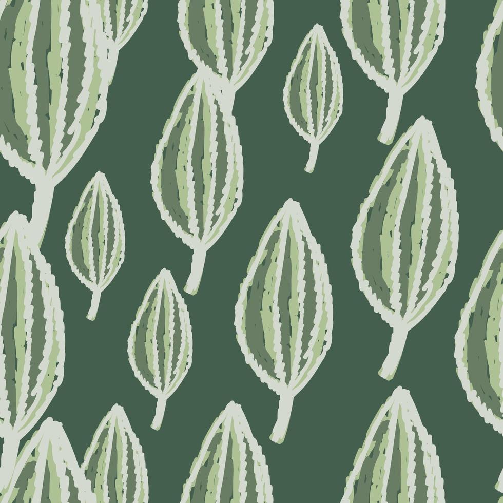 Freehand tropical palm leaves seamless pattern. Hand drawn exotic botanical texture. Sketch jungle leaf seamless wallpaper. vector