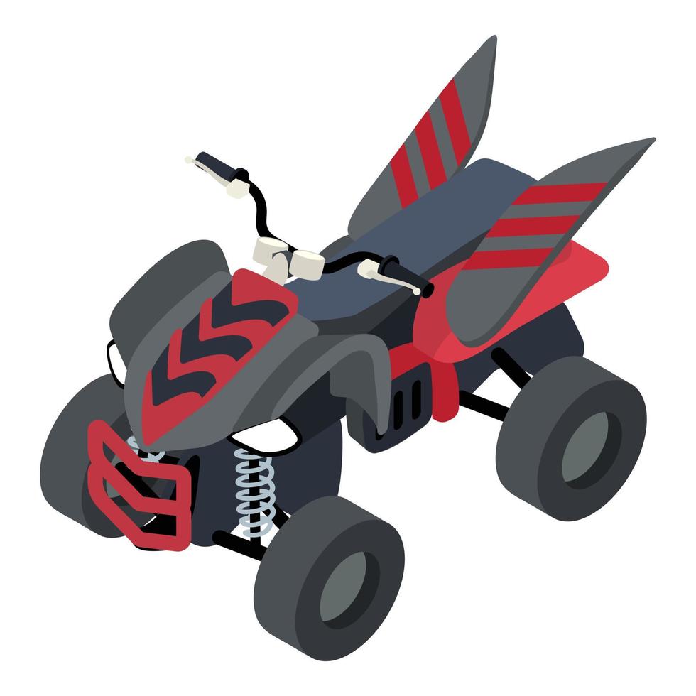 Race quad bike icon, isometric style vector