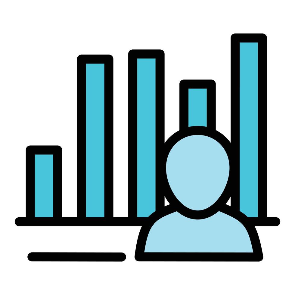 Data graph icon outline vector. Corporate governance vector