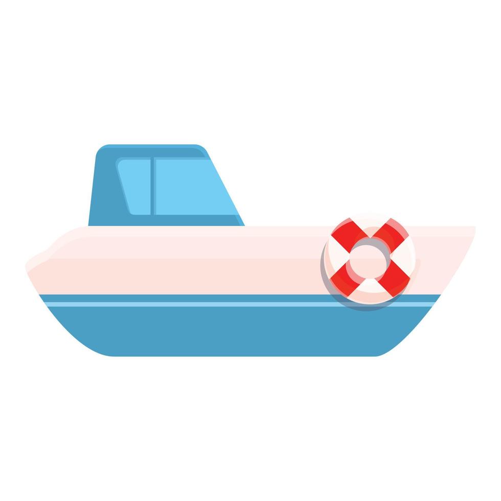 Sea rescue boat icon, cartoon style vector